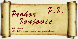 Prohor Konjović vizit kartica